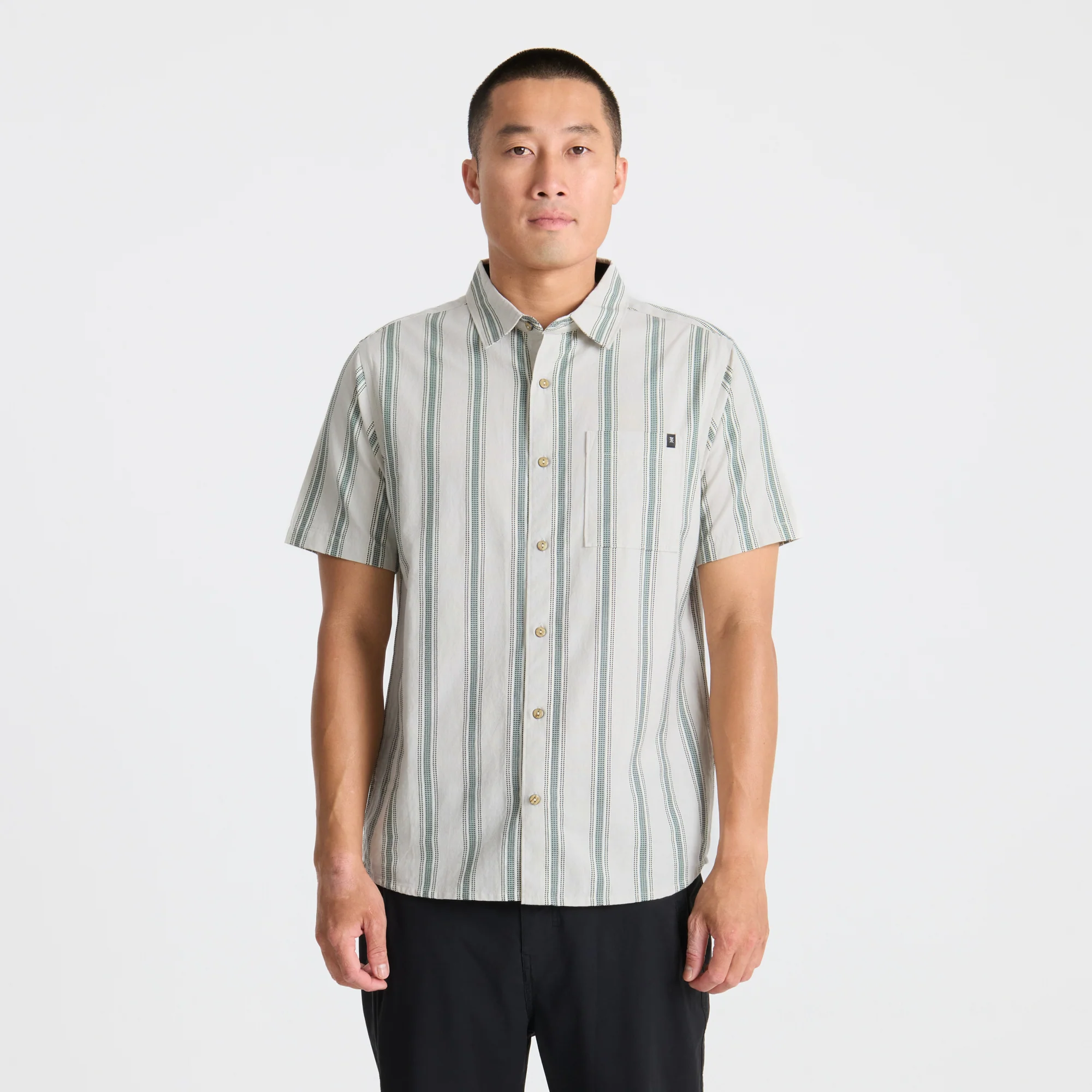 Journey Short Sleeve Button Up Shirt - Dusty Green