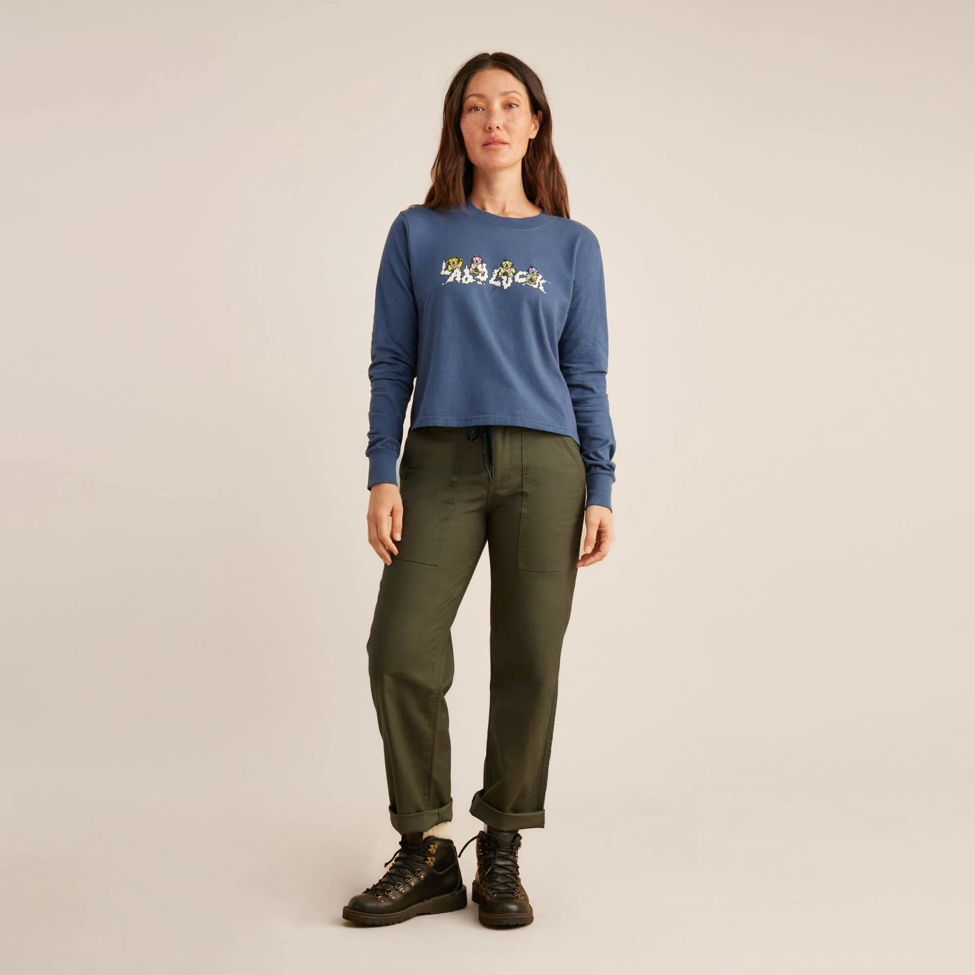 Lady Luck Long Sleeve Tee - Deep Blue