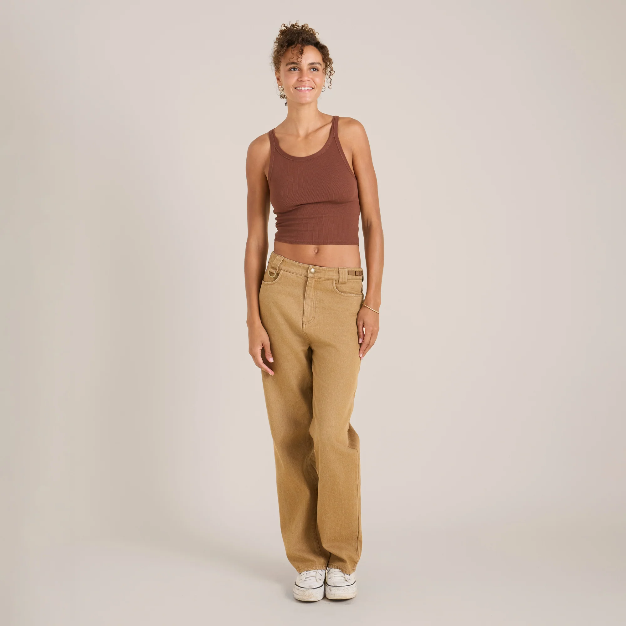 Wind Worn Tank Top - Sepia