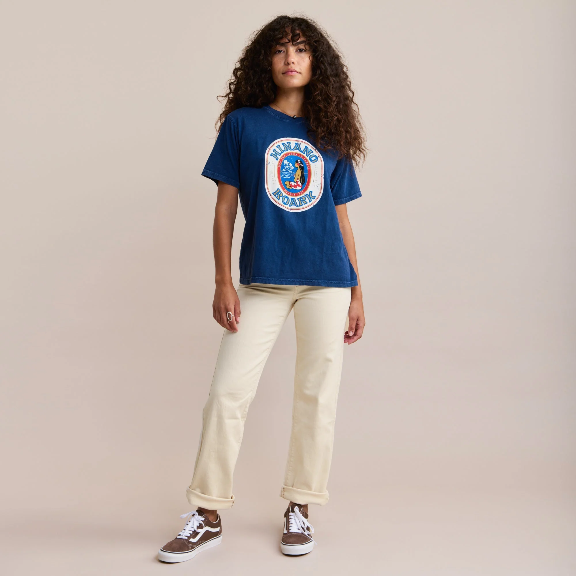 Hinano Label Premium Tee - Dark Navy
