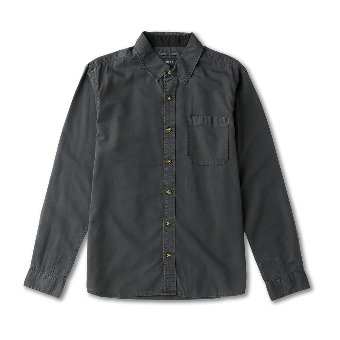 Made To Fade Long Sleeve Button Up Shirt - Washed Charcoal